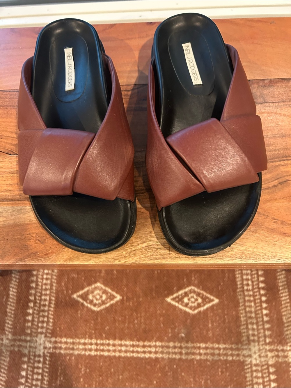 Neil J Rodgers OBI SLIDE Italian Leather Brown Crossover Slide Mules - Picture 3 of 16